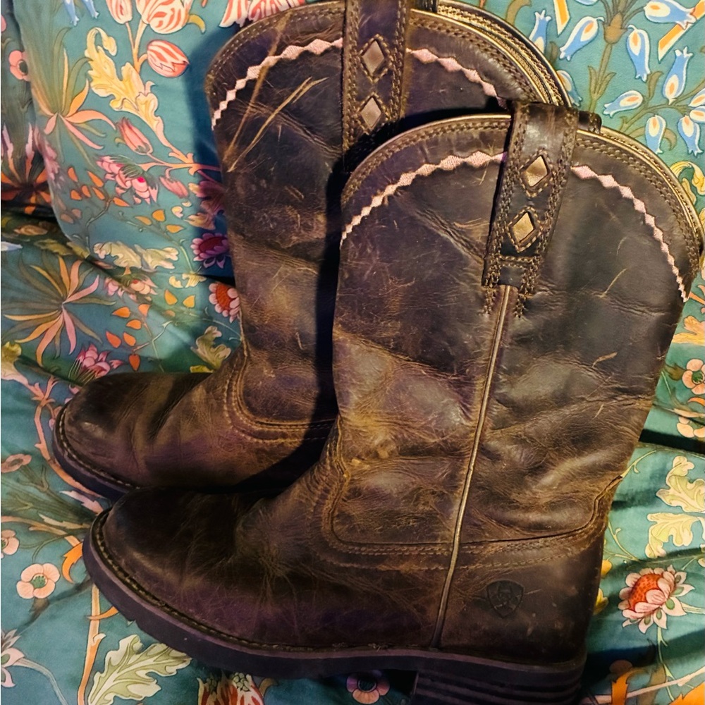 Ariat Unbridled Roper Western Boot — Women’s Brown Leather Size 6.5